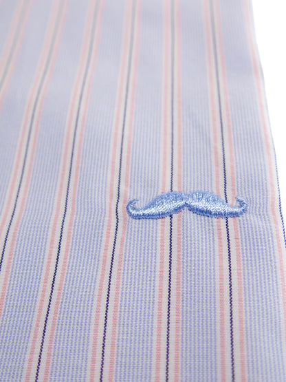 Camisa slim fit - Rayas azul claro