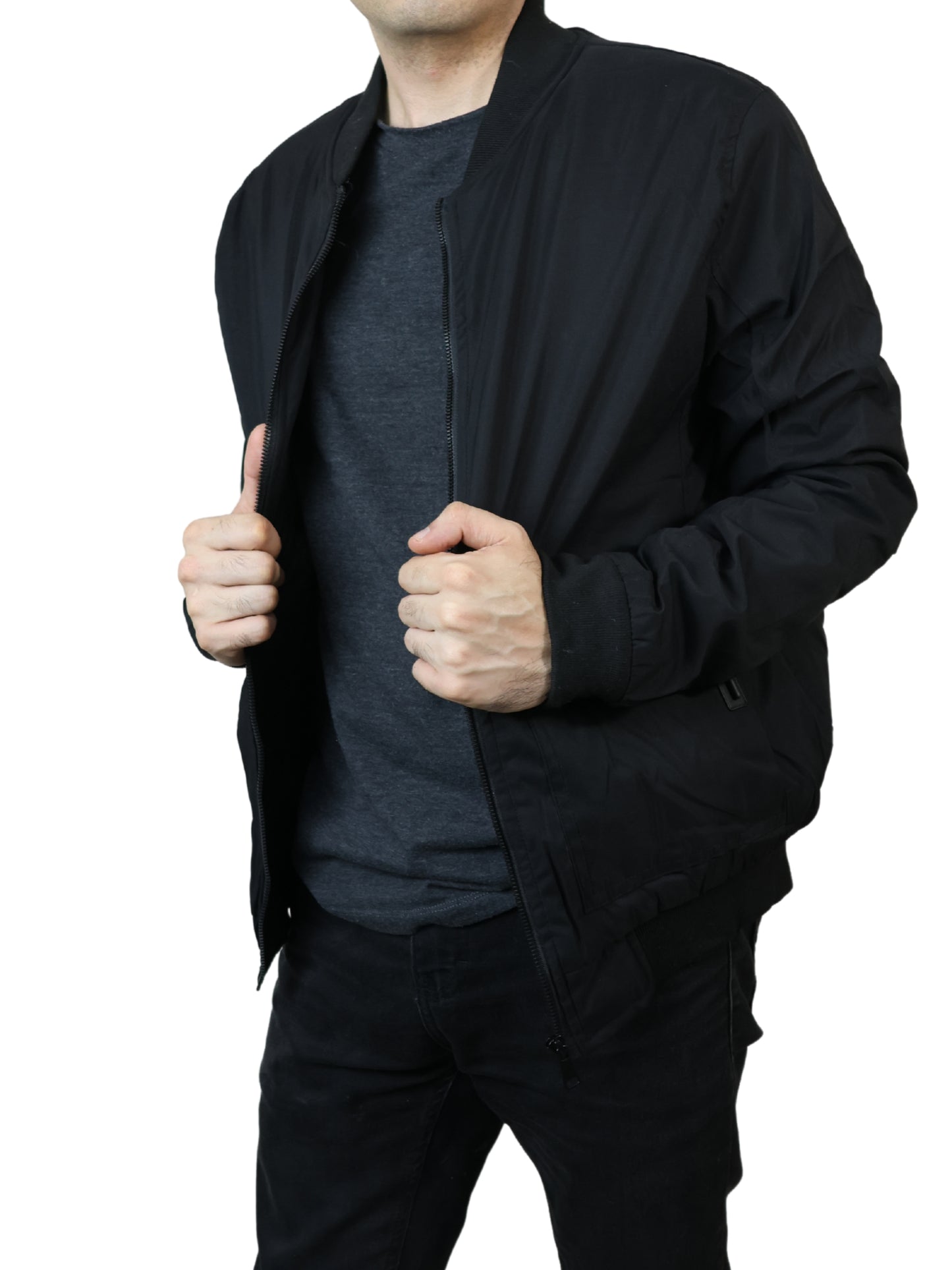 Chamarra Bomber - Negro