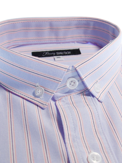 Camisa slim fit - Rayas azul claro