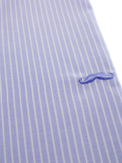 Camisa slim fit - Rayas blanco y azul