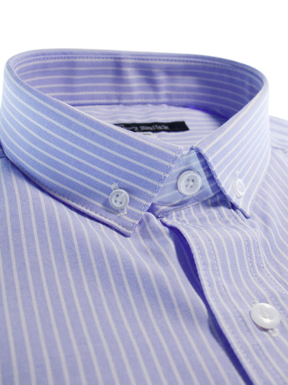 Camisa slim fit - Rayas blanco y azul