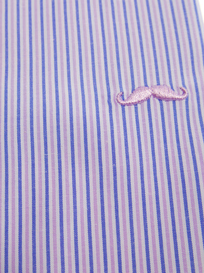Camisa slim fit - Rayas púrpura