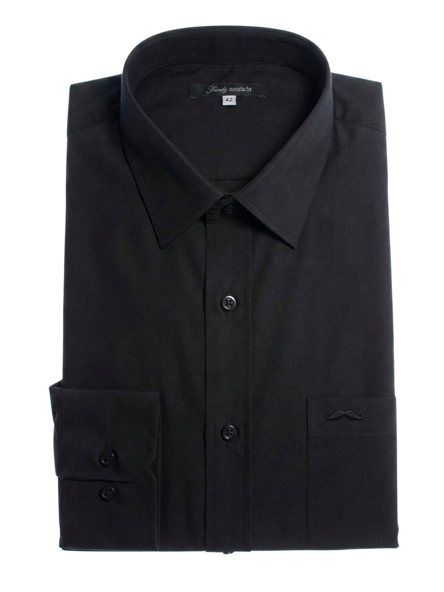 Camisa corte regular - Negro liso