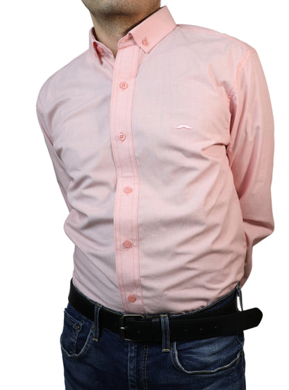 Camisa slim fit - Rosa liso