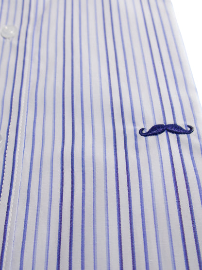 Camisa slim fit - Rayas azul