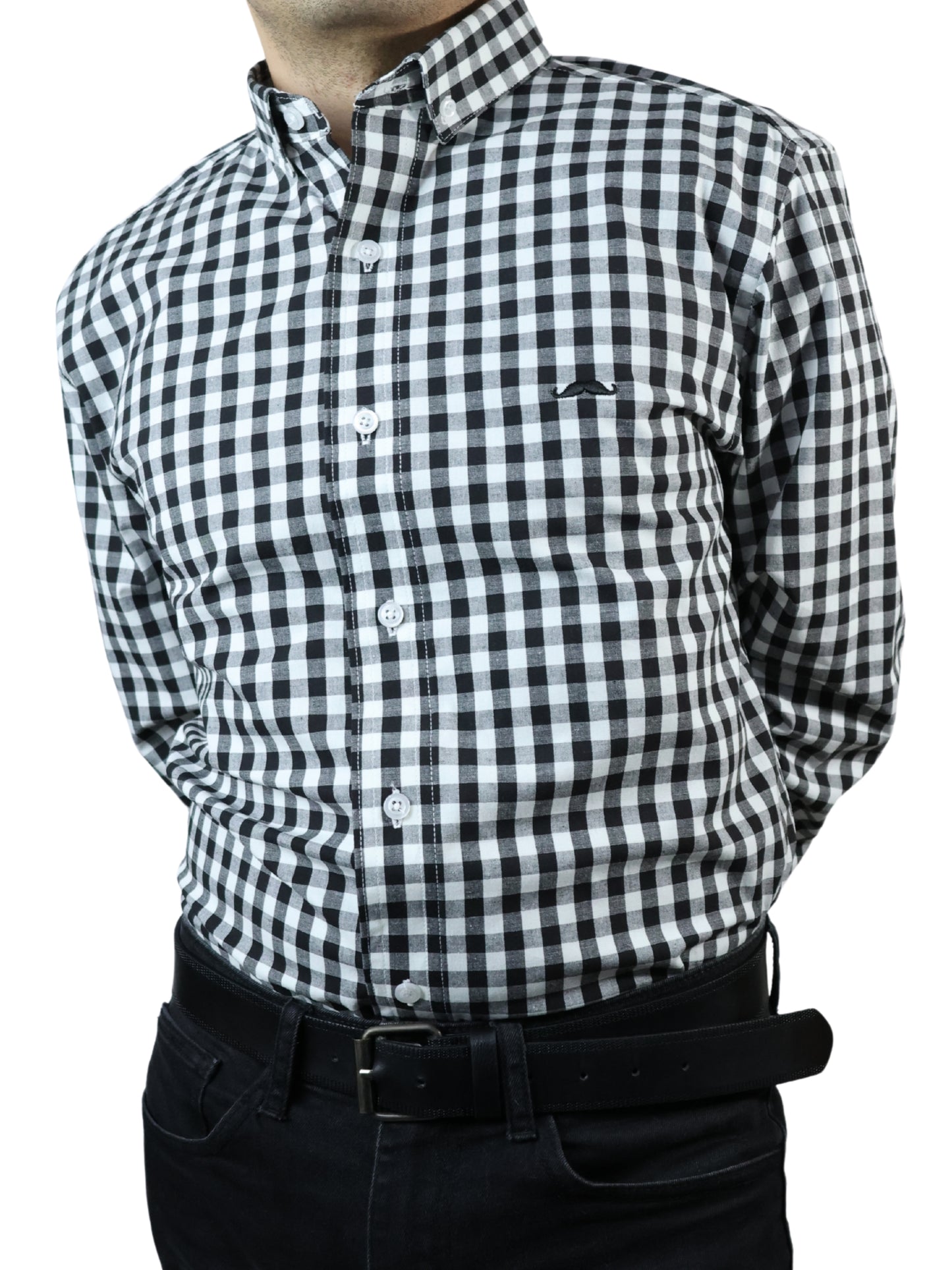 Camisa slim fit - Cuadro negro