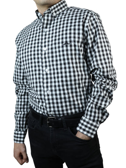 Camisa slim fit - Cuadro negro