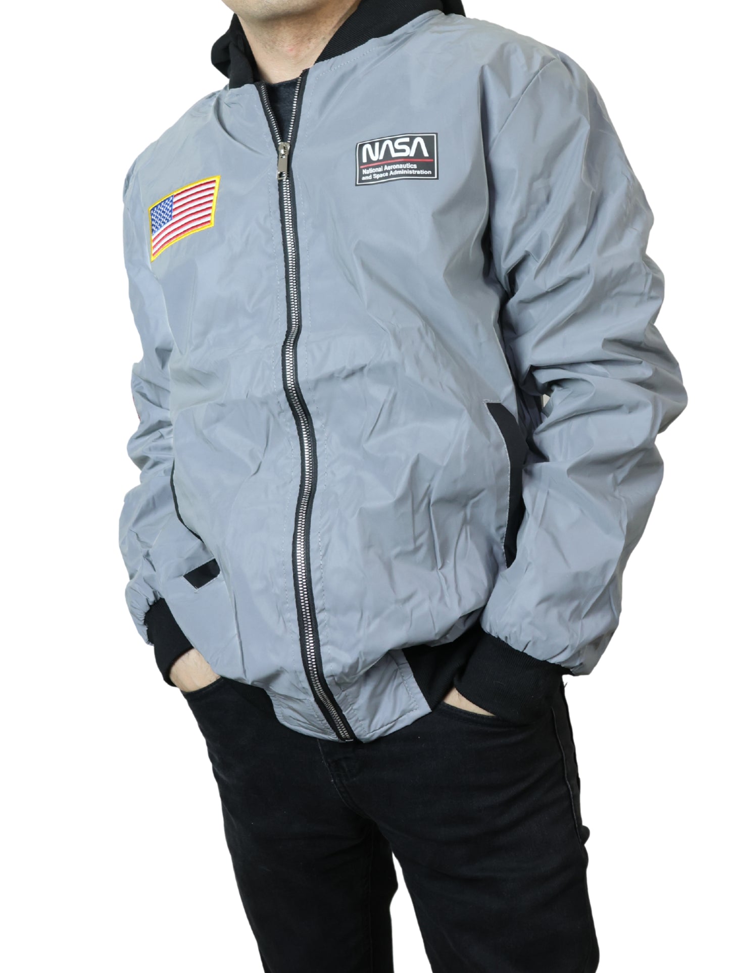 Chamarra reflejante NASA con capucha unisex