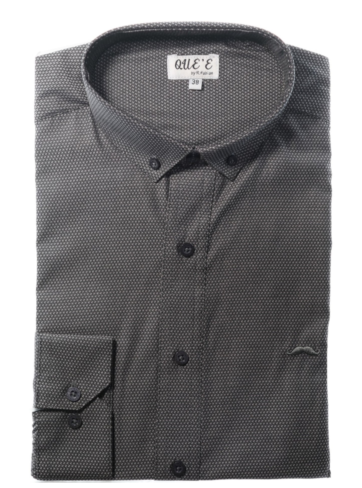 Camisa slim fit - Gris estampado