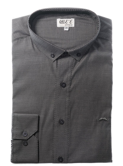 Camisa slim fit - Gris estampado