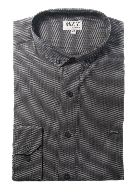 Camisa slim fit - Gris estampado