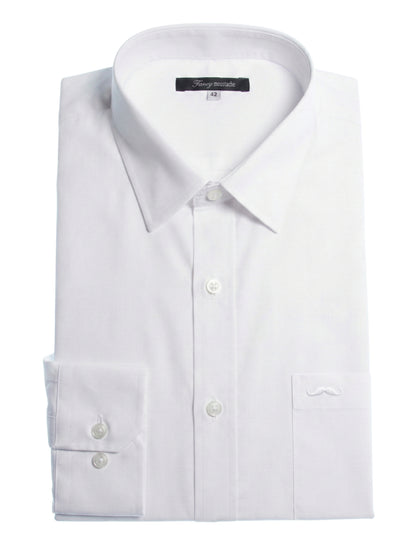 Camisa corte regular - Blanco liso