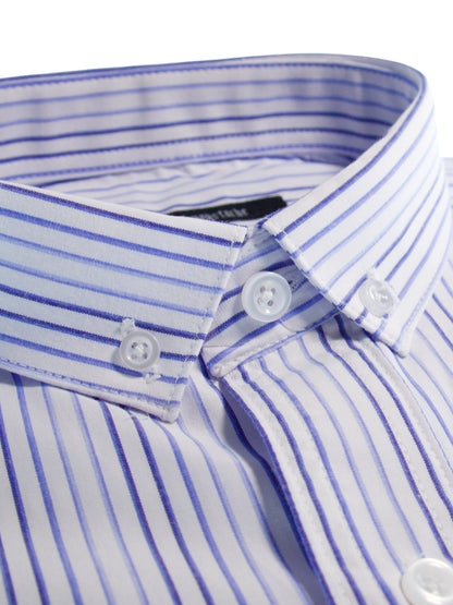 Camisa slim fit - Rayas azul