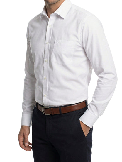 Camisa corte regular - Blanco liso