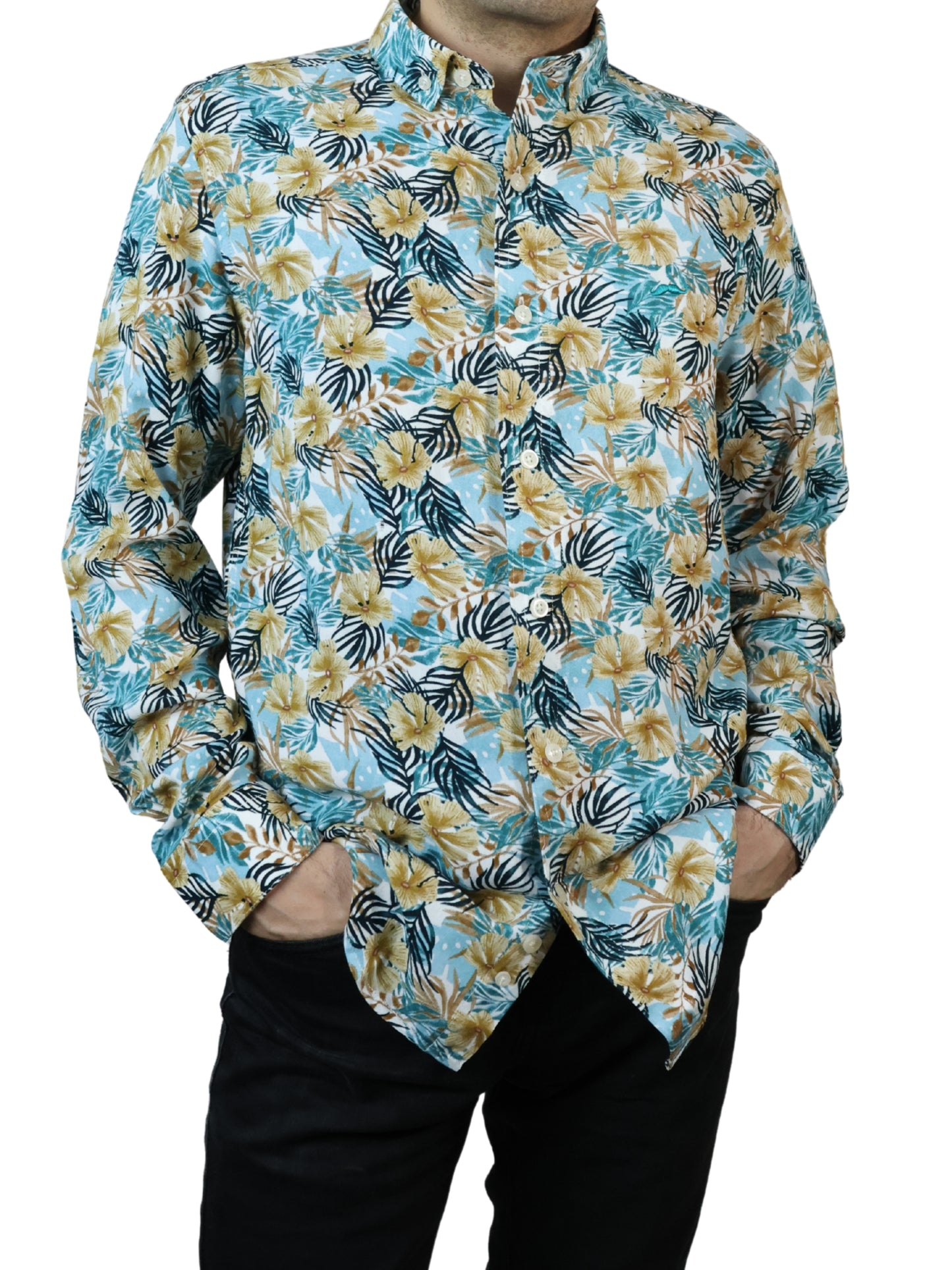 Camisa slim fit - Floreado azul