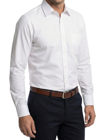 Camisa corte regular - Blanco liso