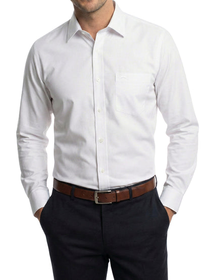 Camisa corte regular - Blanco liso