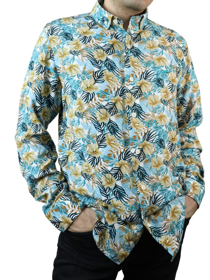 Camisa slim fit - Floreado azul