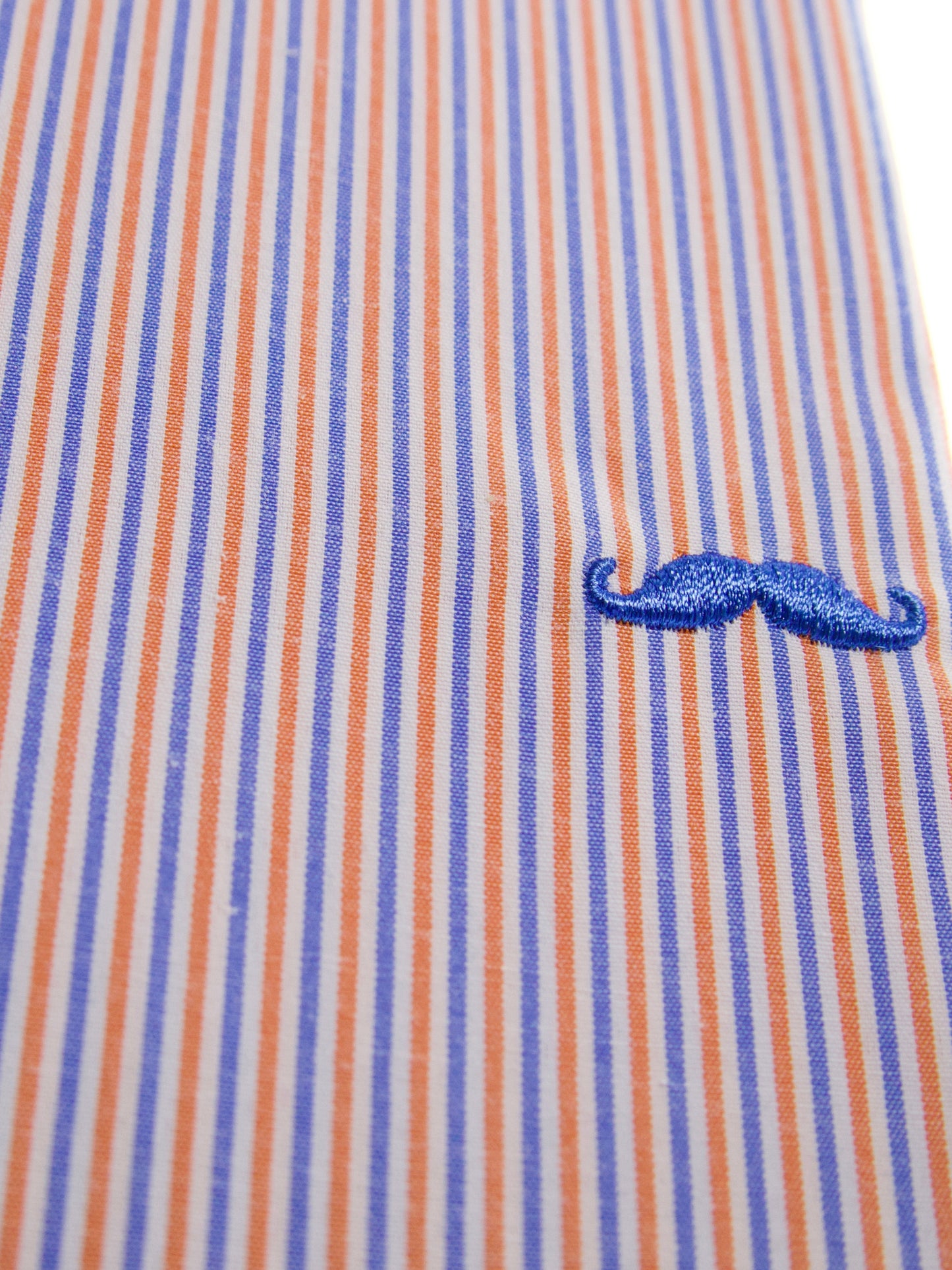 Camisa slim fit - Rayas azul y naranja