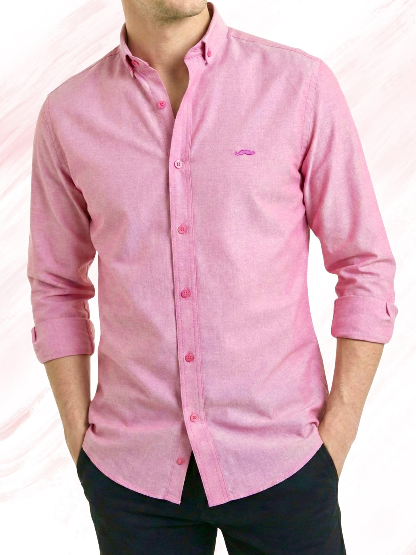 Camisa slim fit - Rosa claro