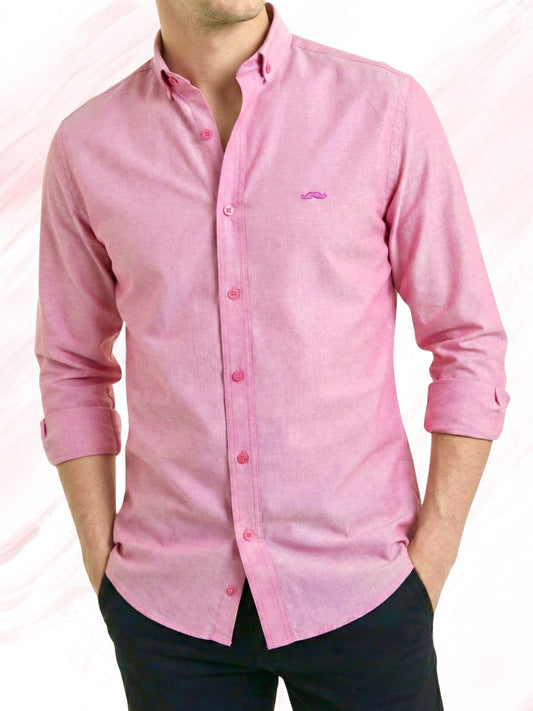 Camisa slim fit - Rosa claro