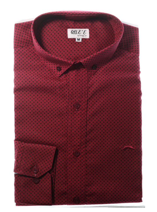 Camisa slim fit - Vino estampado