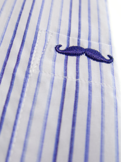 Camisa corte regular - Rayas azul