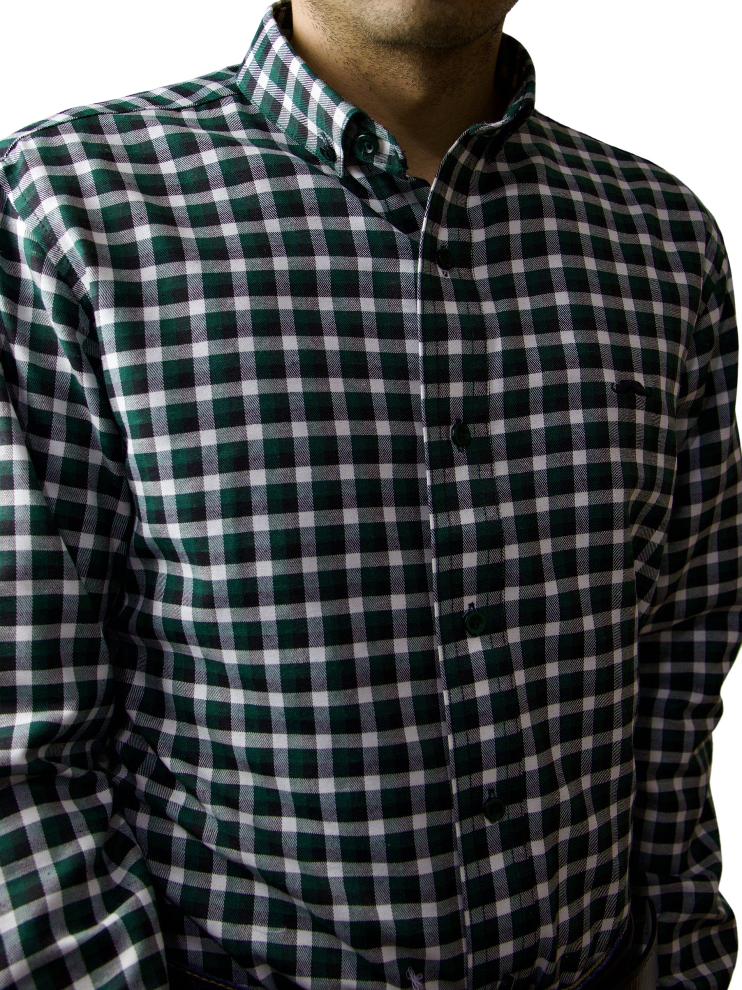 Camisa slim fit - Cuadro verde