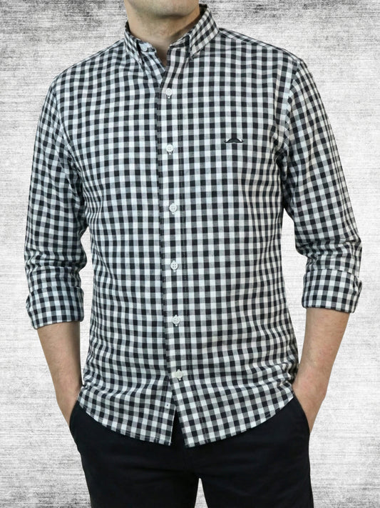 Camisa slim fit - Cuadro negro