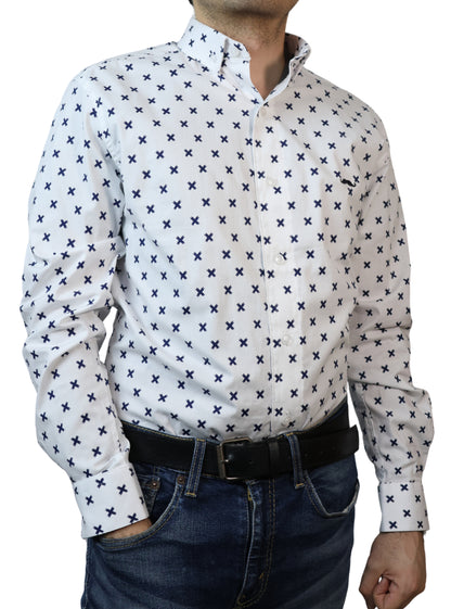 Camisa slim fit - Blanco estampado
