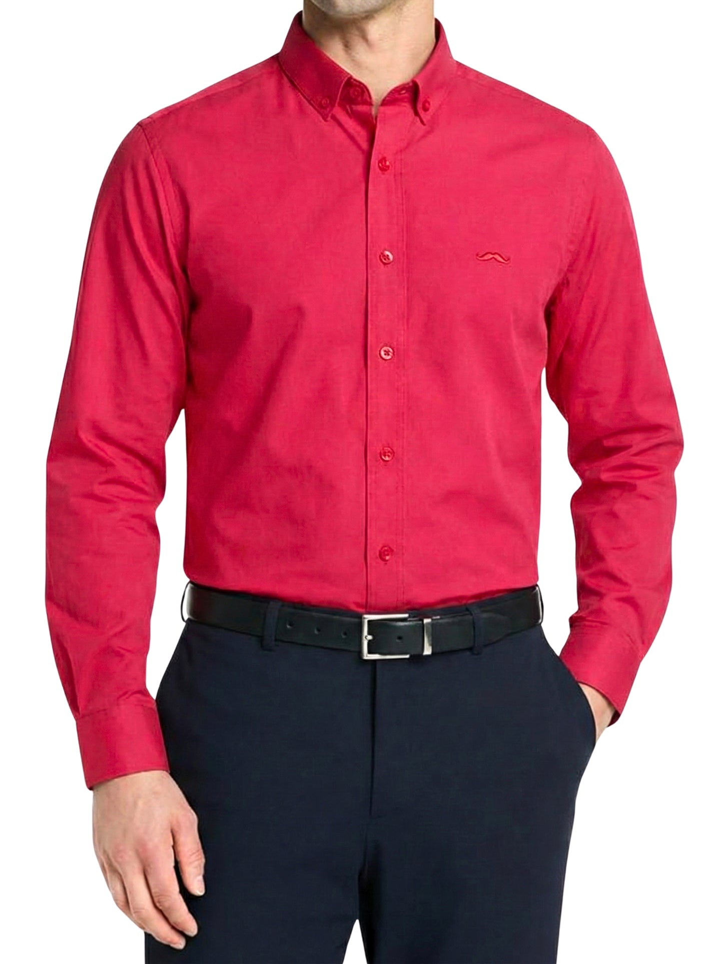Camisa slim fit - Rojo liso