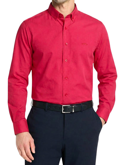 Camisa slim fit - Rojo liso