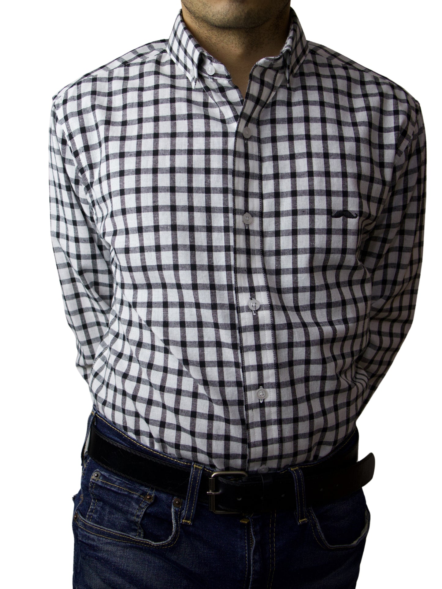 Camisa slim fit - Cuadro negro