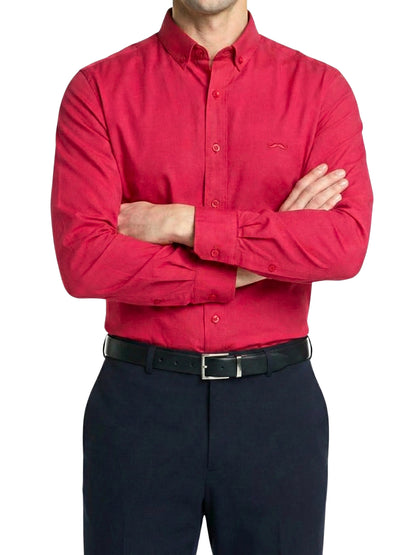 Camisa slim fit - Rojo liso