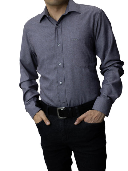 Camisa corte regular - Gris azulado