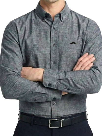 Camisa slim fit - Gris liso