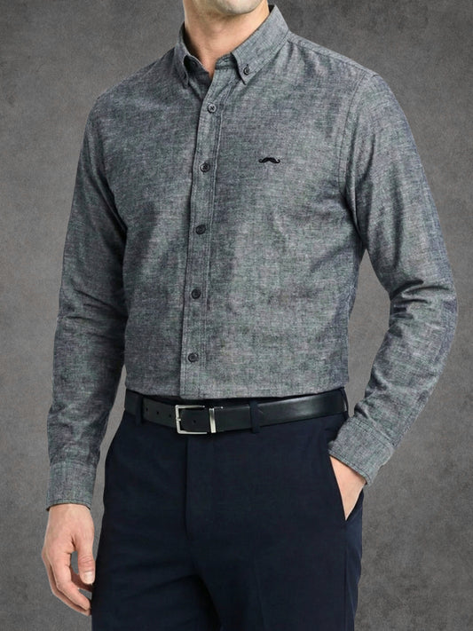 Camisa slim fit - Gris liso