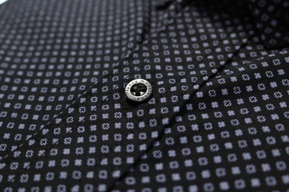 Camisa slim fit - Negro estampado