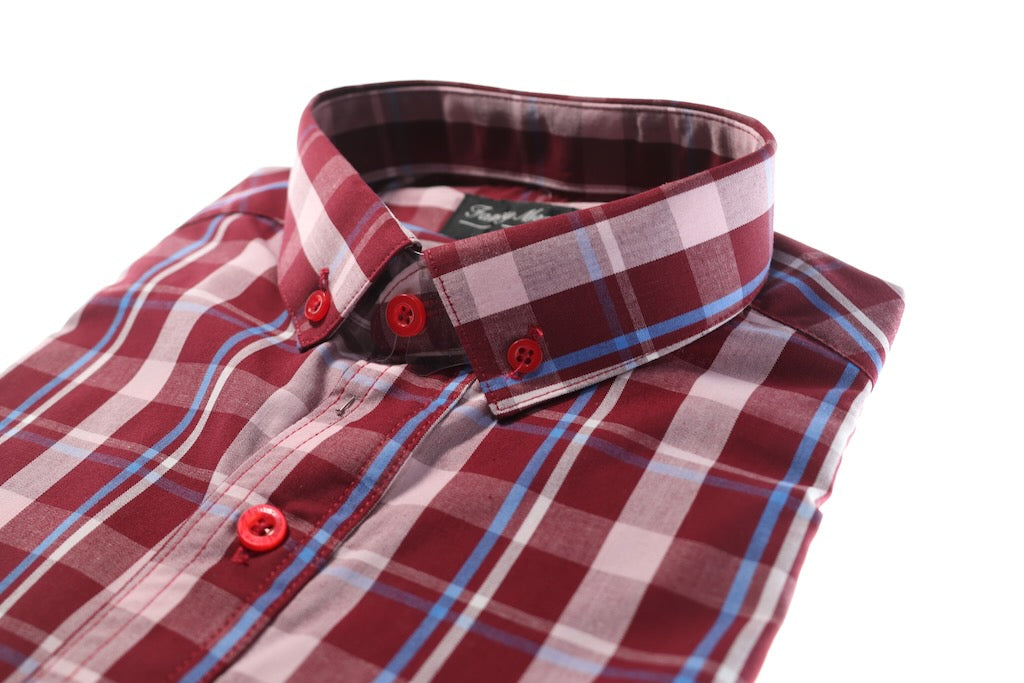Camisa slim fit -  Rojo cuadrilla