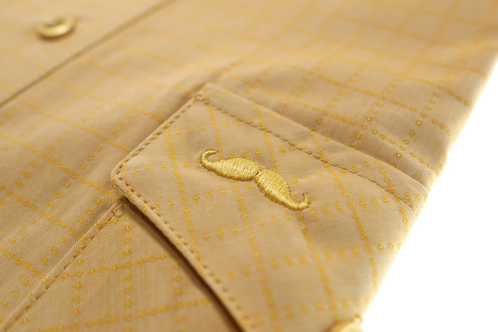 Camisa slim fit -  Amarillo cuadros