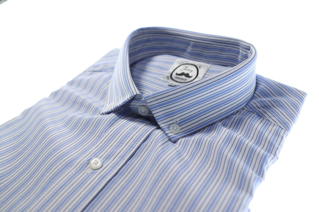 Camisa slim fit -  Azul rayas