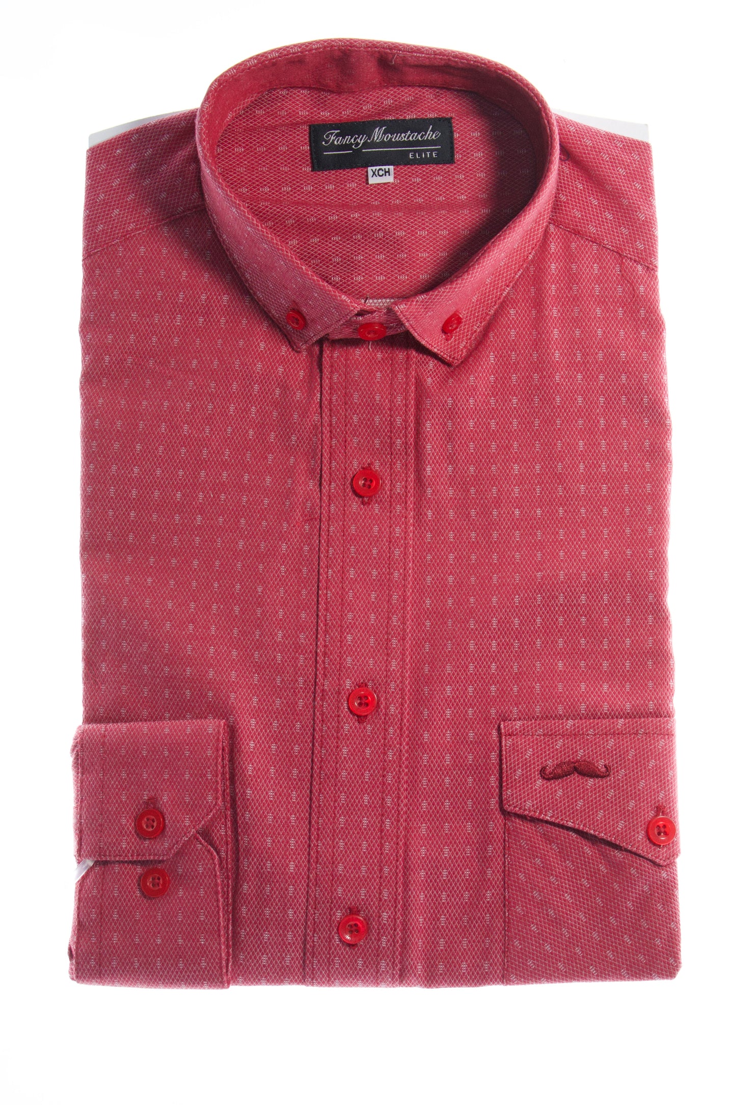 Camisa slim fit -  Rojo bordado