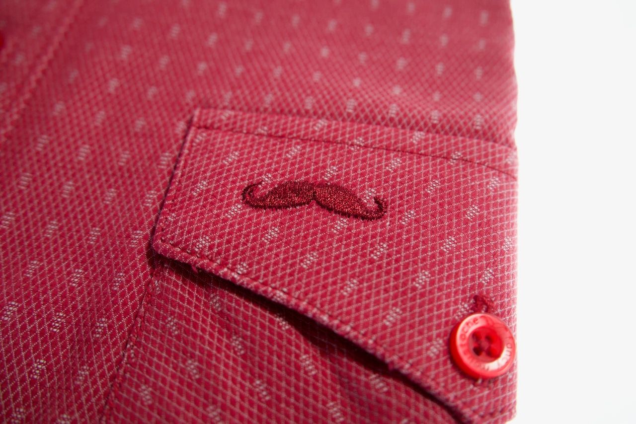 Camisa slim fit -  Rojo bordado