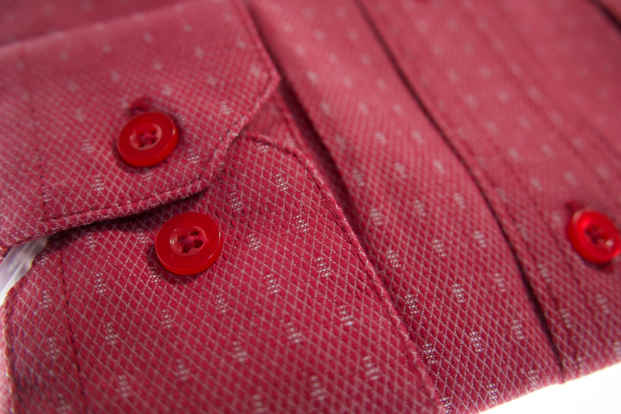 Camisa slim fit -  Rojo bordado