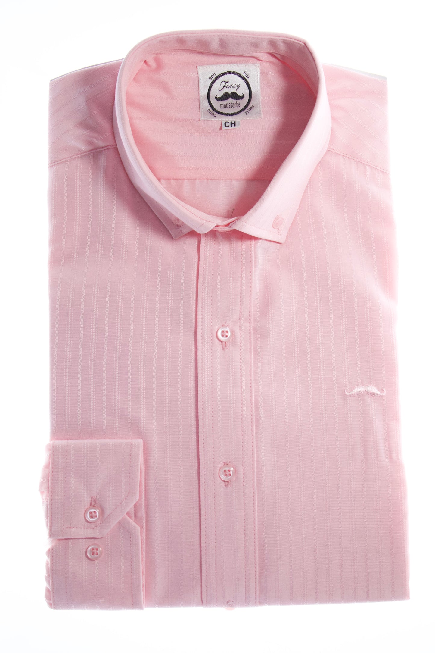 Camisa slim fit -  Rosa bordado