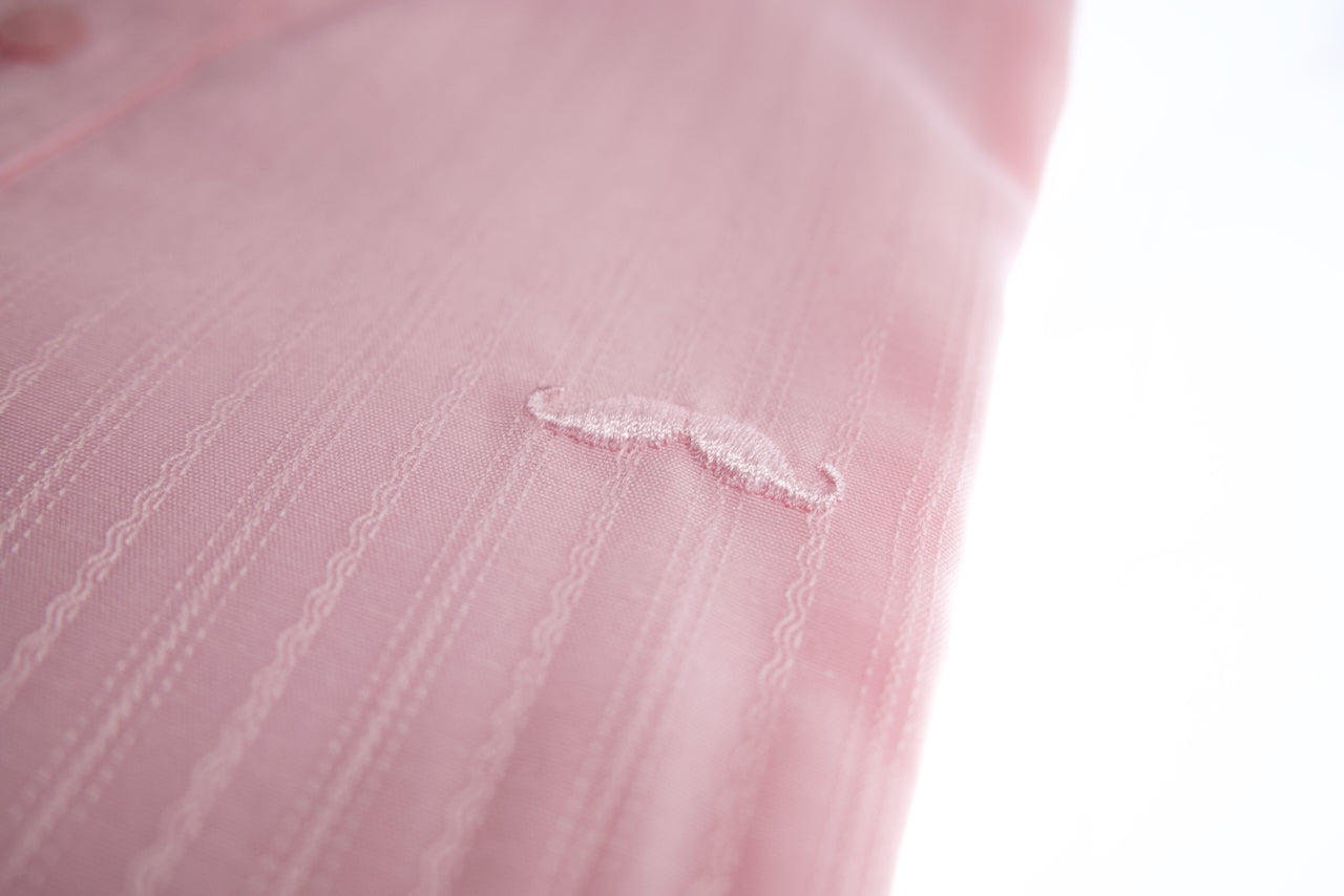 Camisa slim fit -  Rosa bordado