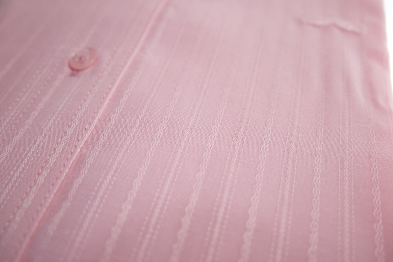 Camisa slim fit -  Rosa bordado