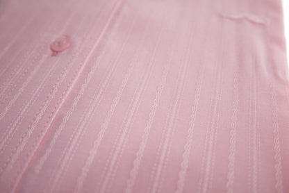Camisa slim fit -  Rosa bordado
