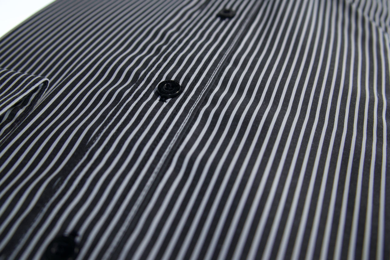 Camisa slim fit -  Negro rayas