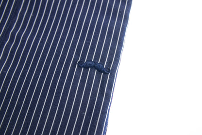 Camisa slim fit cuello Mao -  Marino rayas 2